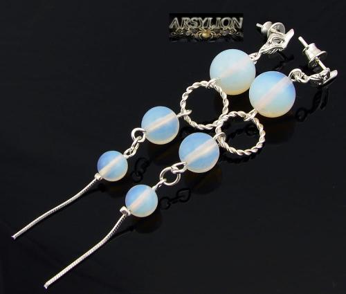 Długie kolczyki opal