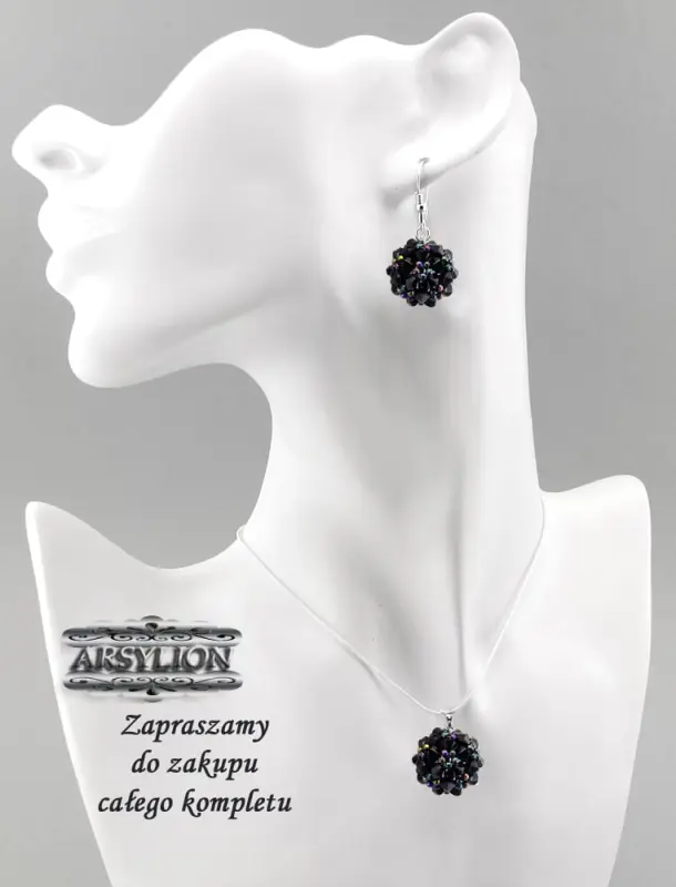 Komplet kryształ Swarovski Elements Jet