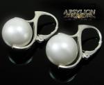 ARSYLION kolczyki perły Swarovski White DUŻE kule 686