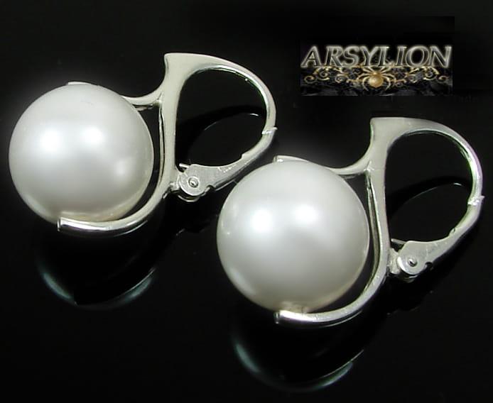 Kolczyki perła Swarovski Elements White