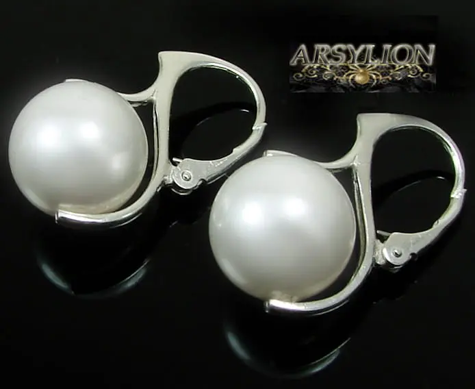 Kolczyki perła Swarovski Elements White