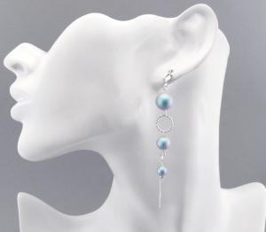 Kolczyki perła kryształ Swarovski Elements Iridescent Light Blue