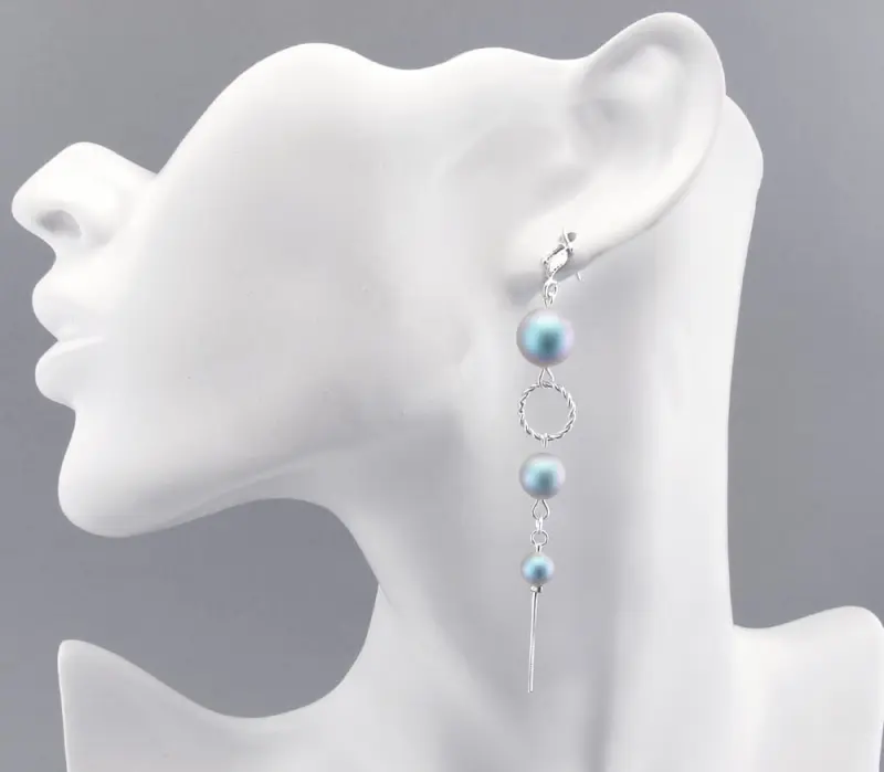 Kolczyki perła kryształ Swarovski Elements Iridescent Light Blue