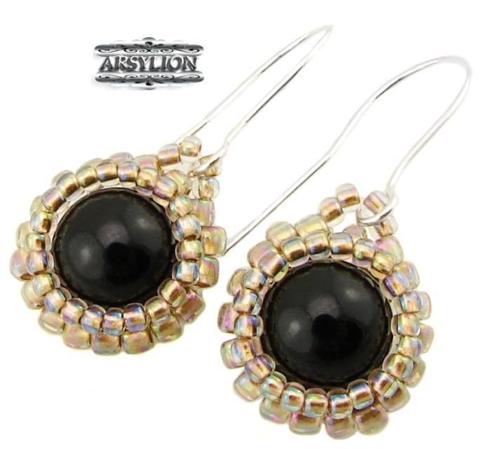 Kolczyki perła Swarovski Elements Mystic Black