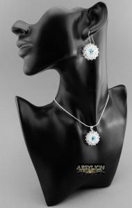 Komplet kryształ Swarovski Elements Crystal i Blue AB