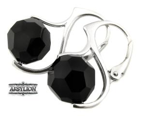  ARSYLION czarne kolczyki Swarovski Jet kule 155