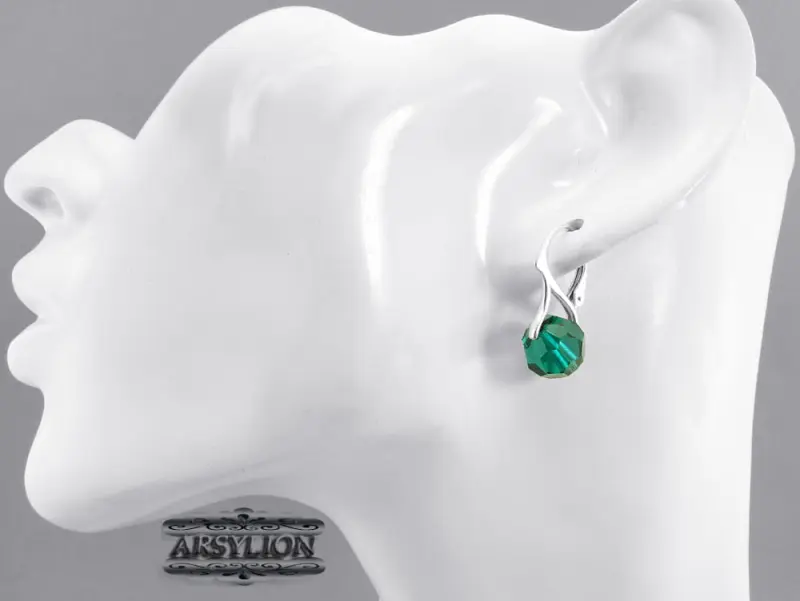 Kolczyki kryształ Swarovski Elements Emerald