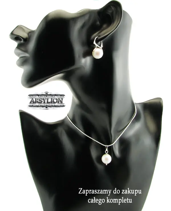 Komplet perła kryształ Swarovski Elements Pearlescent White