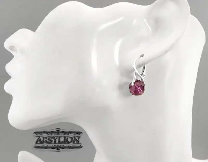 Kolczyki kryształ Swarovski Elements Amethyst