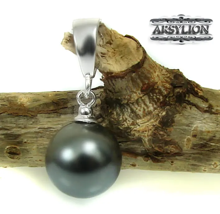 Zawieszka perła Swarovski Elements Dark Grey